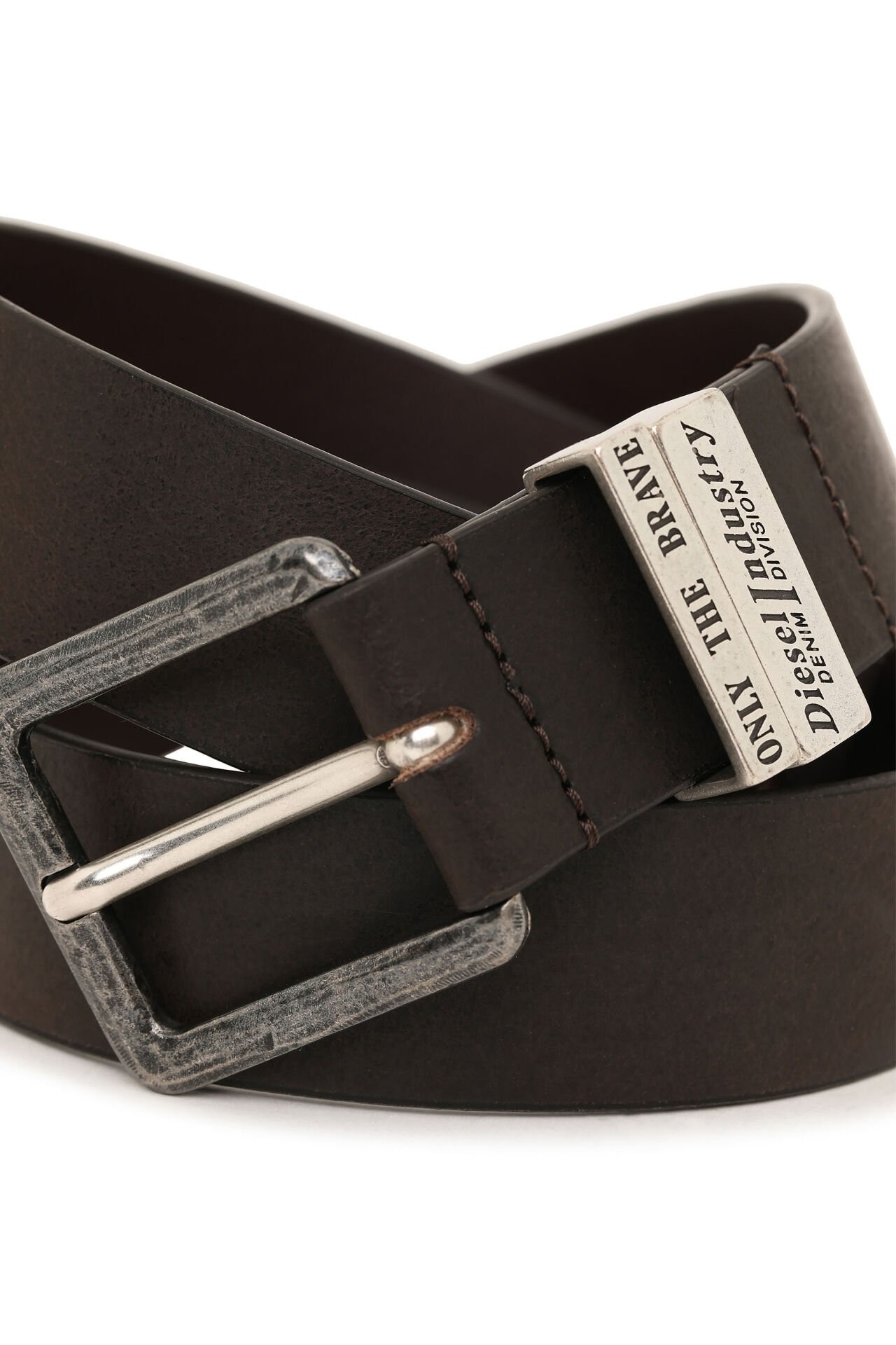 DIESEL LOGO B-GUARANTEE BELT BRWN