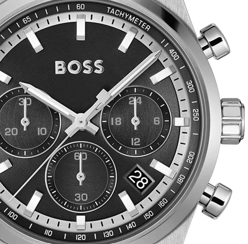 Candor Chronograph Black Leather Men's Watch HB1514218