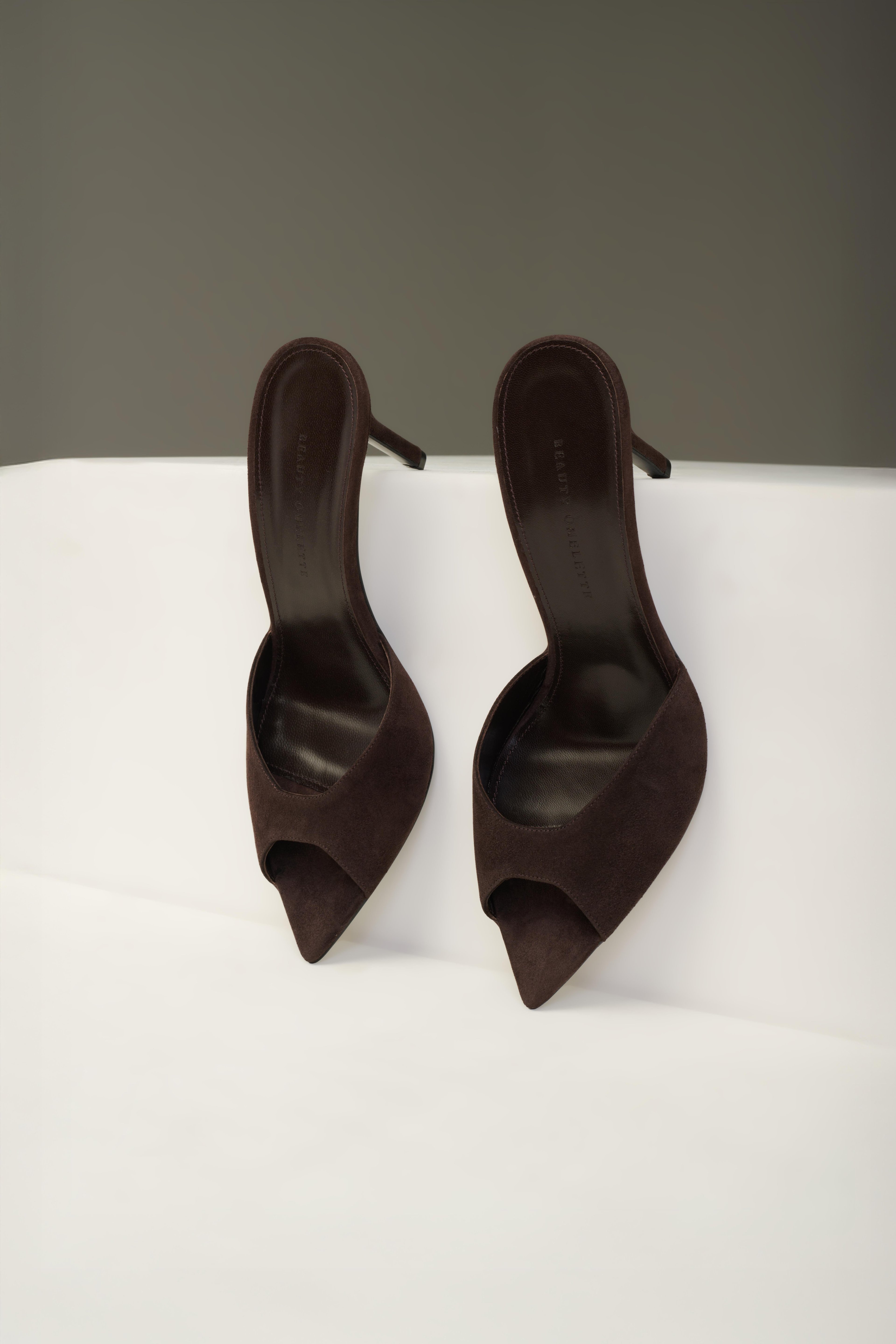 Suede Slipper Heels
