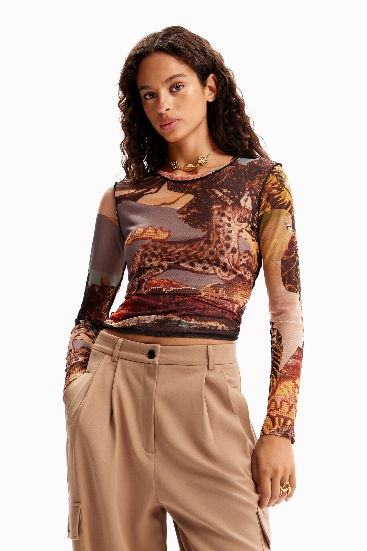 DESIGUAL PANT MINERAL LACROIX TAN S