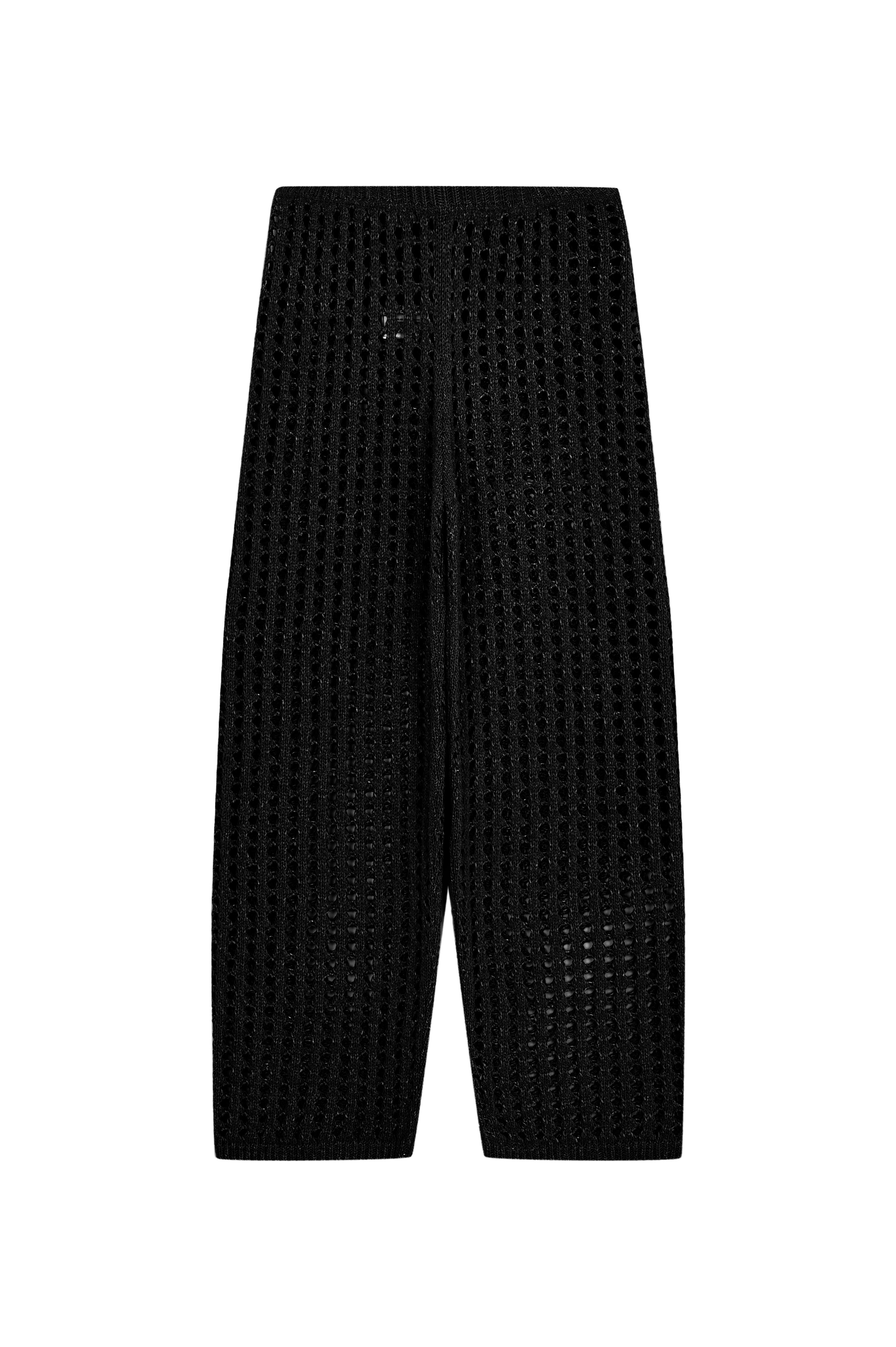Black Ajouré Crop Pant