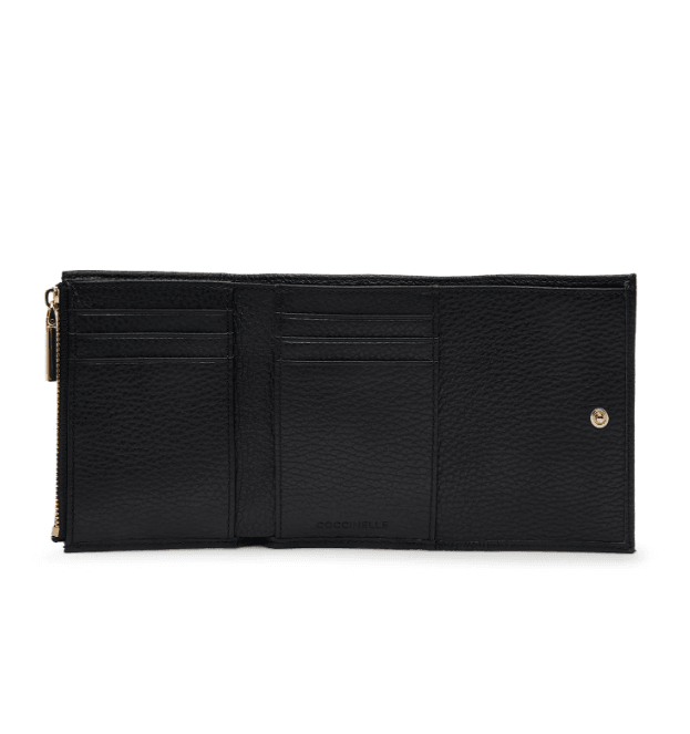 Metallic Soft Black Leather Wallet E2MW511F001