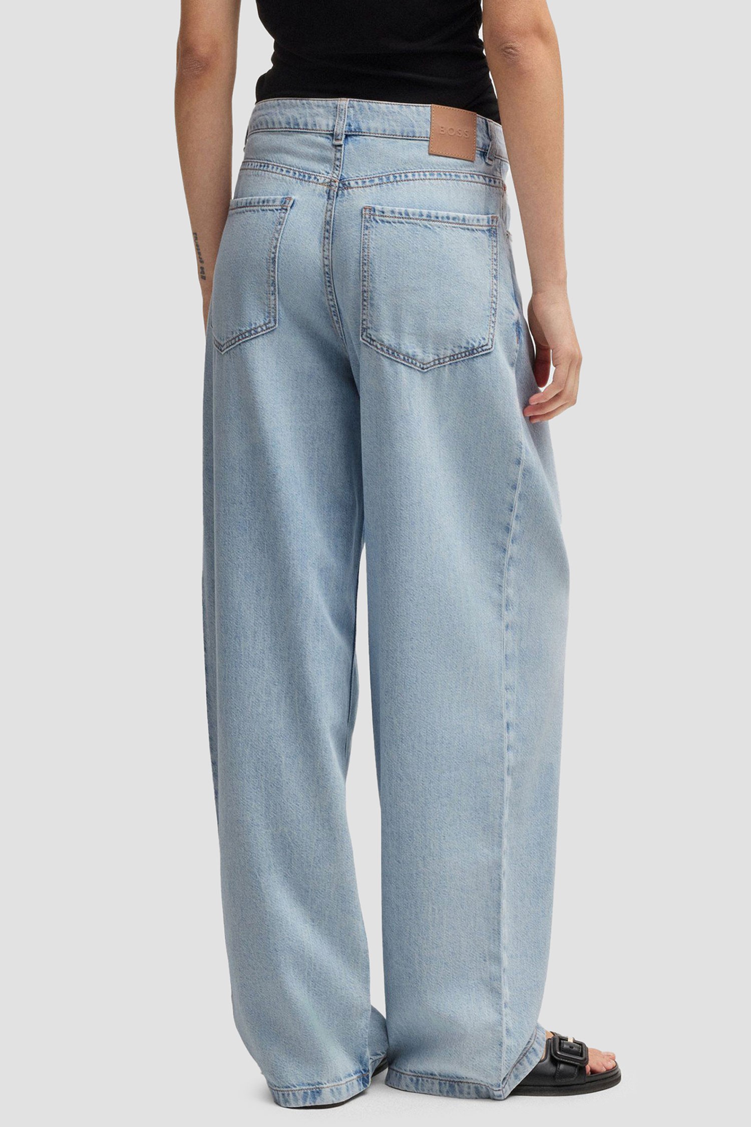 Boss Orange C Slouchy Pleated Light Pastel Blue Jeans 1027114901