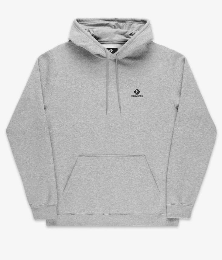 Go-To Embroidered Star Chevron Brushed Back Fleece Unisex Grey Sweatshirt