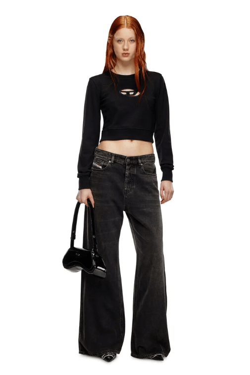 F-Slimmy-OD Cropped Sweatshirt Cut-Out Logo