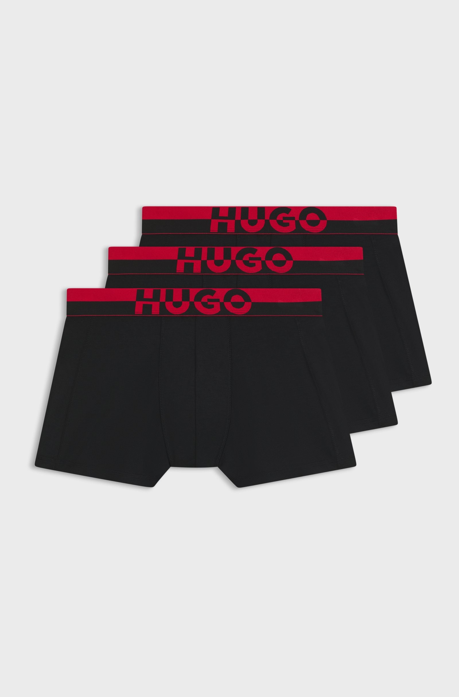 Hugo Red Trunk Split Logo Black Boxer 50545667