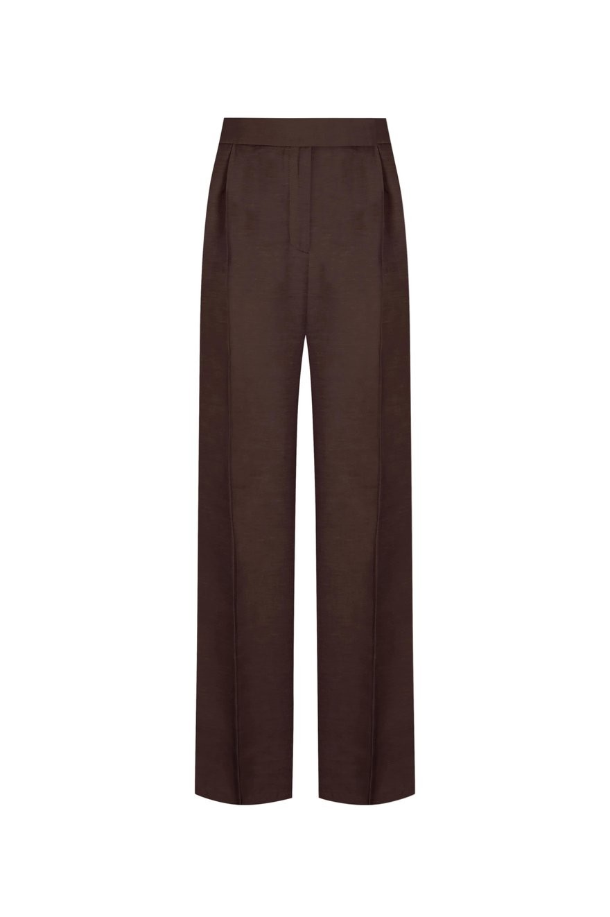 Linen Slim Fit Pant - Brown