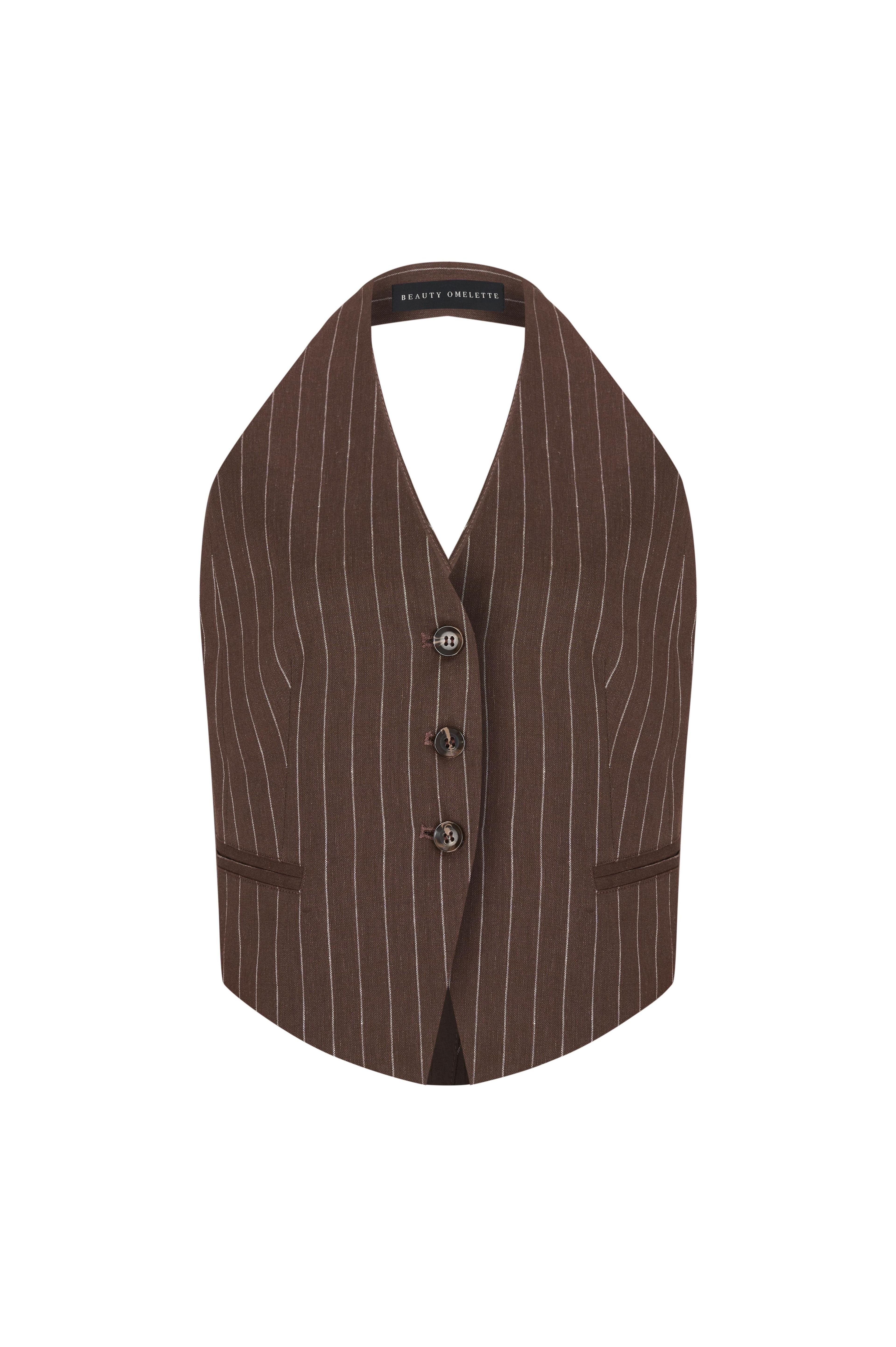 Striped Linen Vest