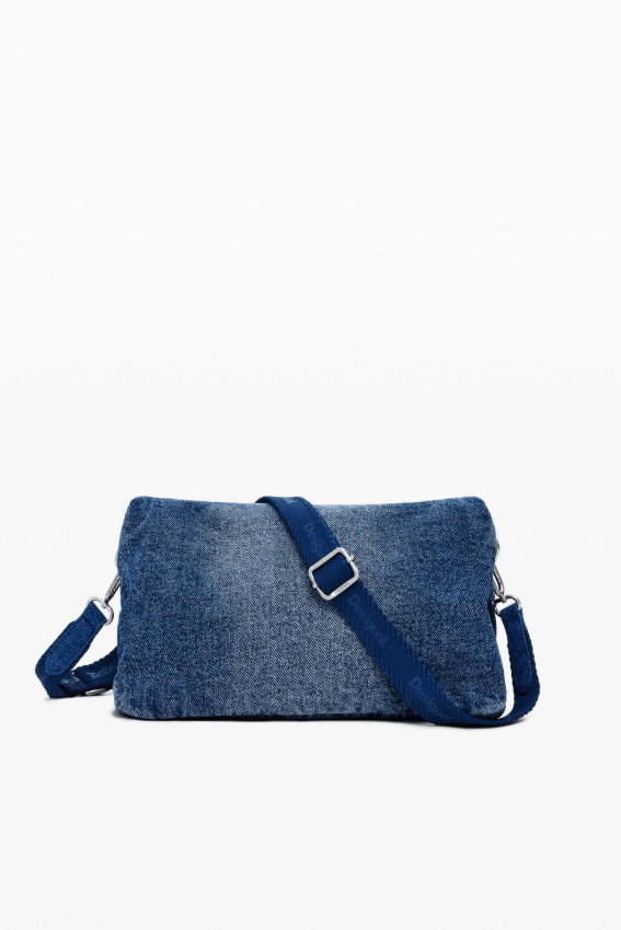 Half Logo U Denim Shoulder Bag