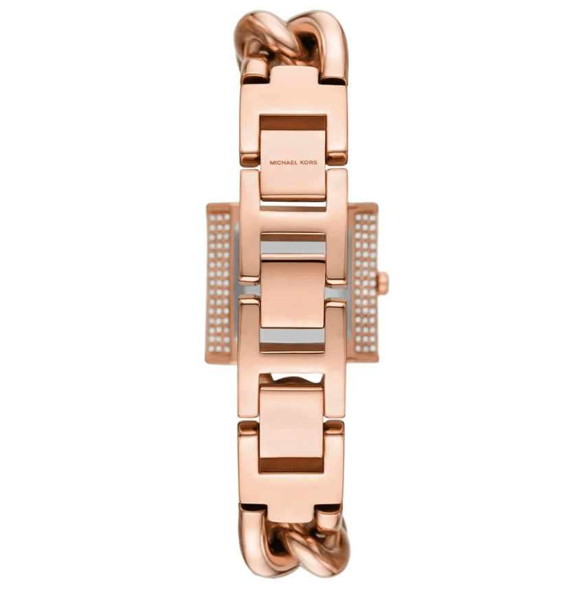 Chain Lock Three-Hand Rose Gold-Tone Stainless Steel Women's Watch MK4827