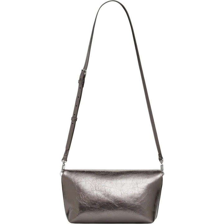 Half Logo Dark Silver Shoulder Bag 