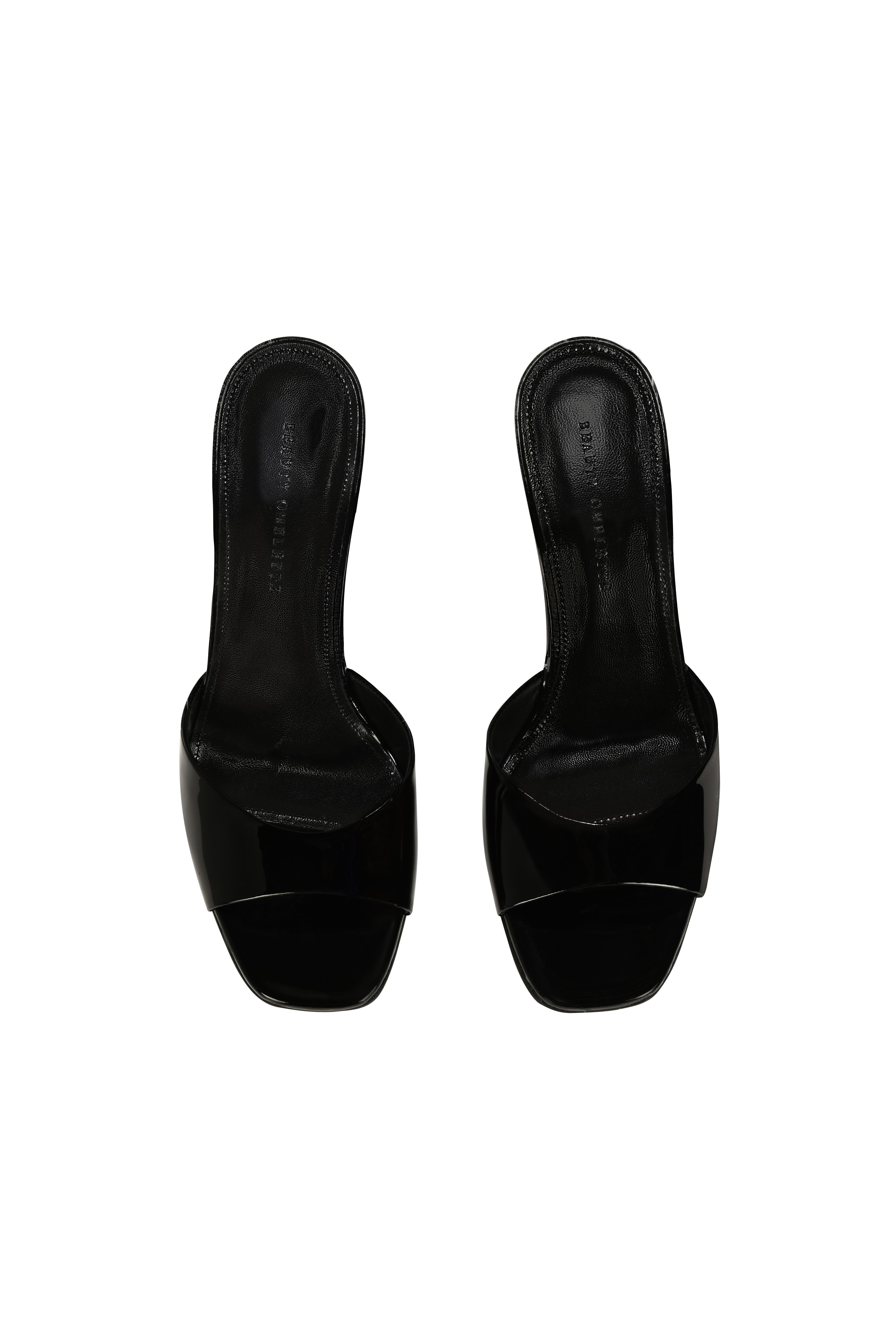 Patent Leather Slipper Short Heels