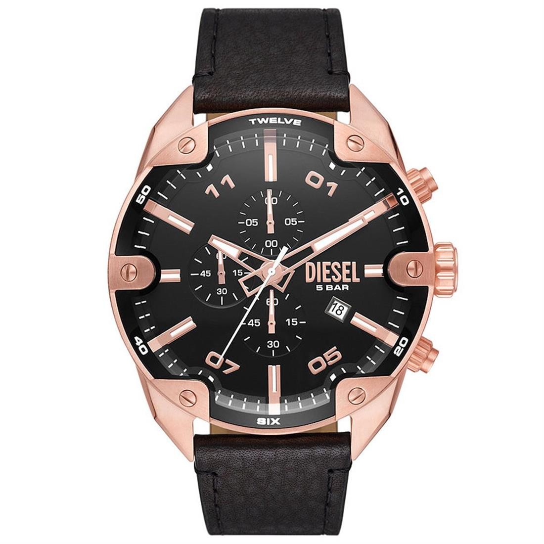 Spiked 49mm Rose Gold Plated Chronograph Men's Watch DZ4607