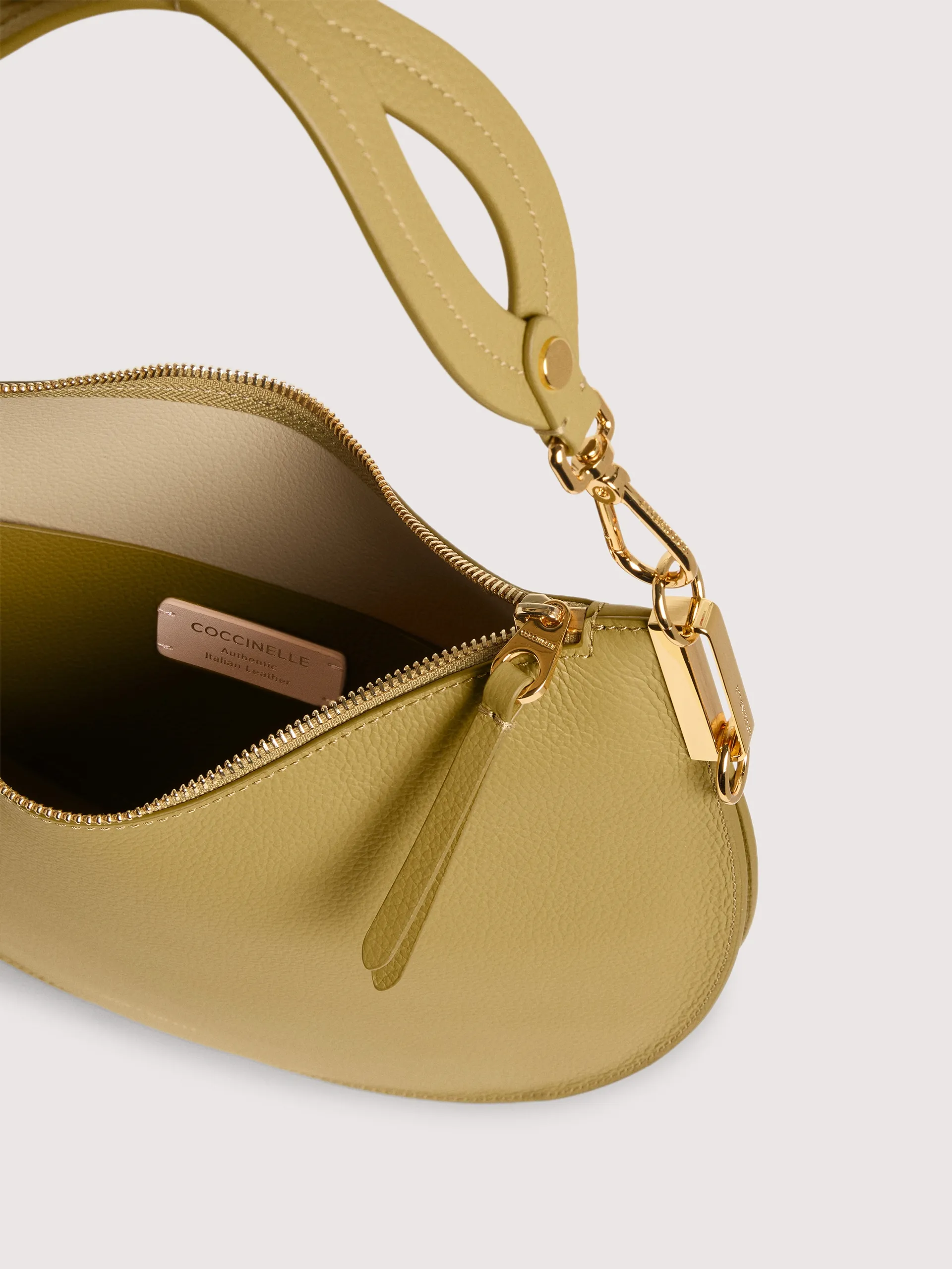 Sunup Yellow Leather Hobo Shoulder Bag E1QKF130201