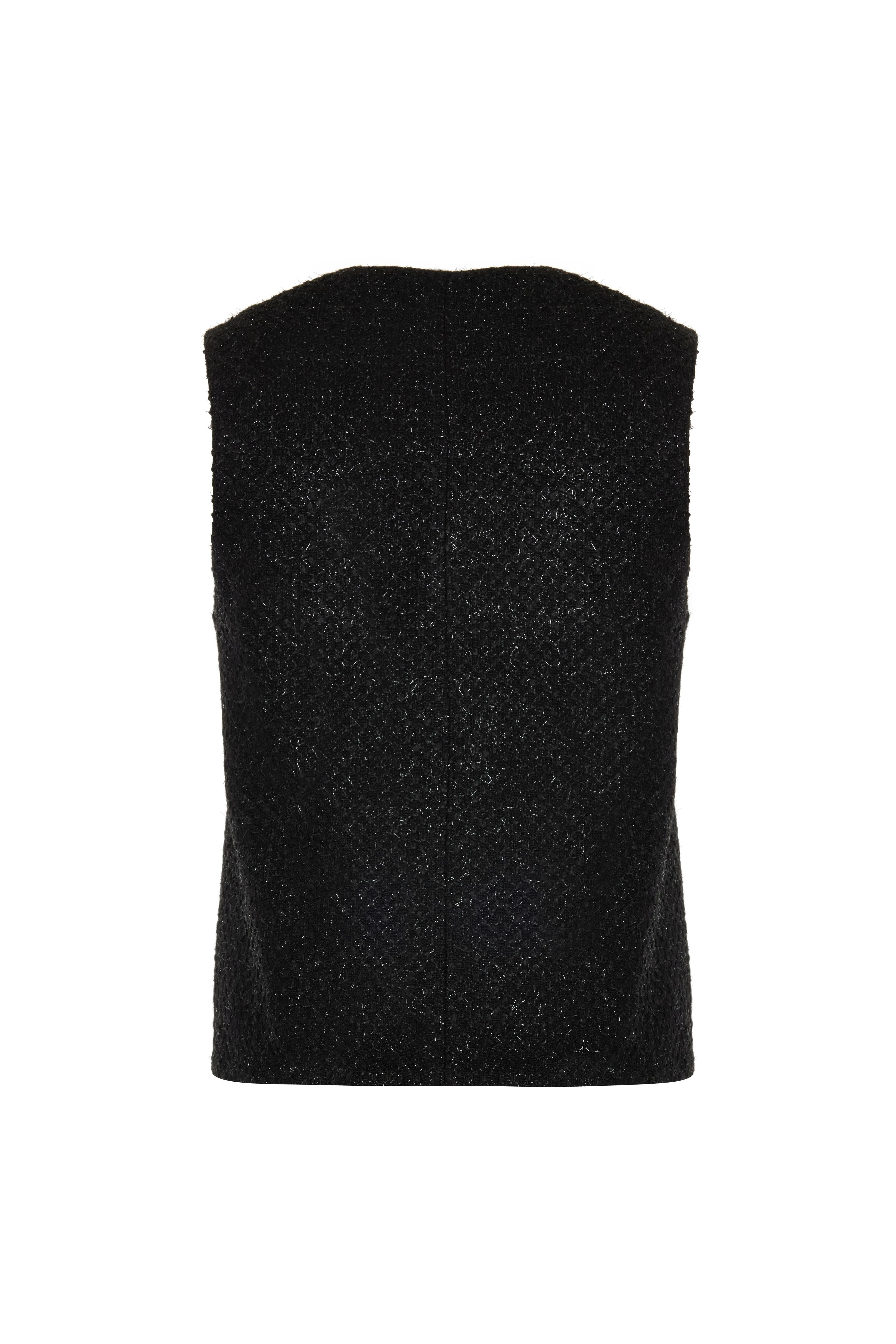 Black Tweed Vest