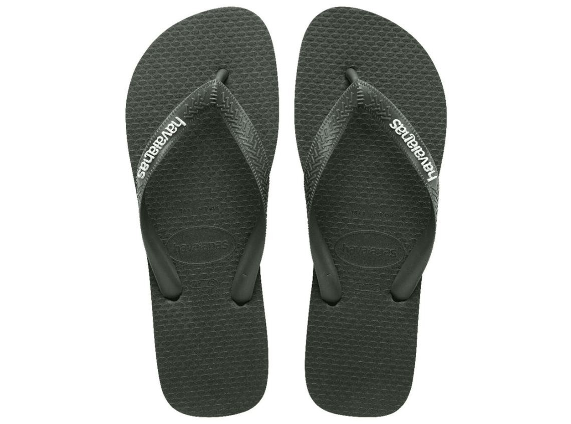 Rubber Logo Filete Dark Green Slippers
