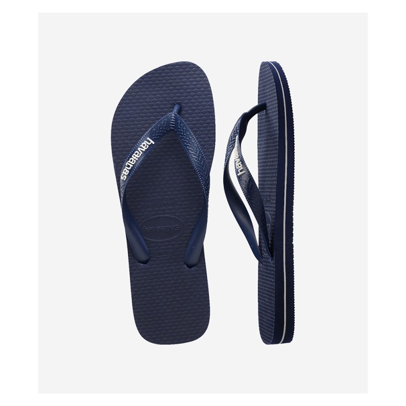 Rubber Logo Filete Navy Blue Slippers