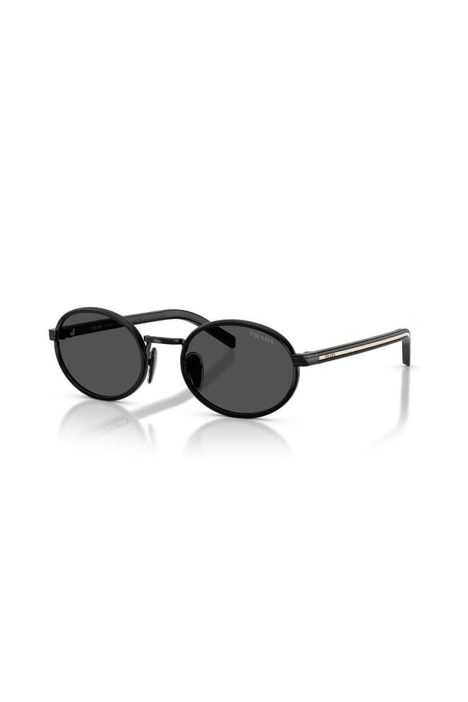 Black Metal Oval Sunglasses 0PR B56SAAV08Z52