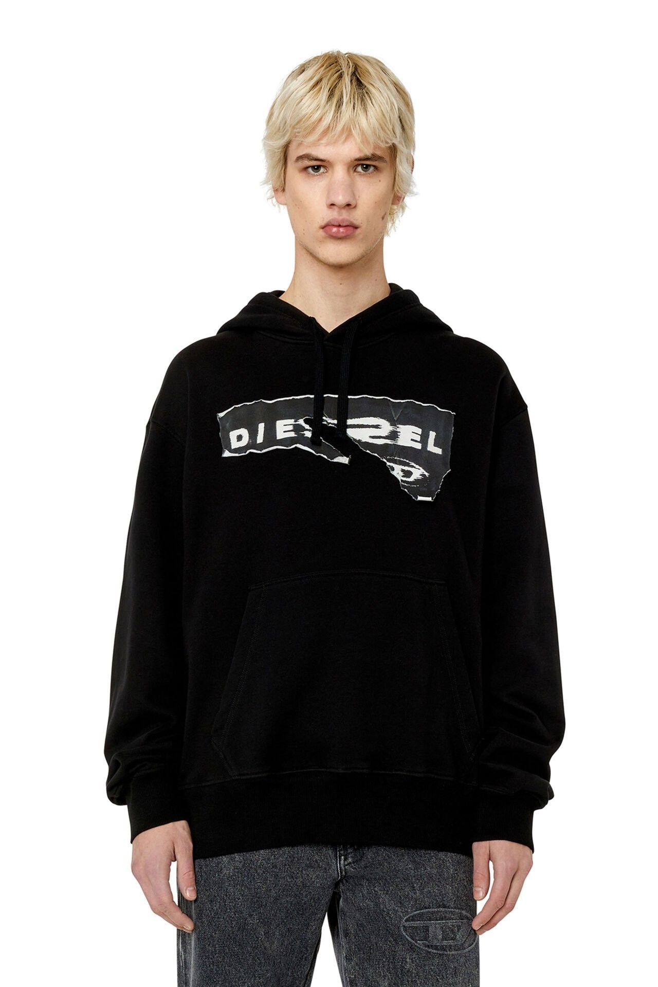 DIESEL S-MACS-HOOD-POFF FELPA BLACK S