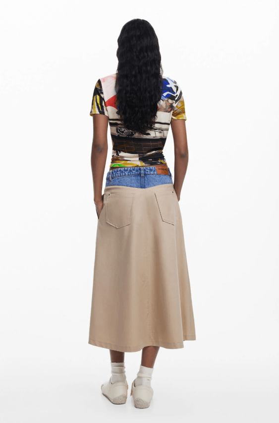 Fal Barcelo Denim Brown Skirt