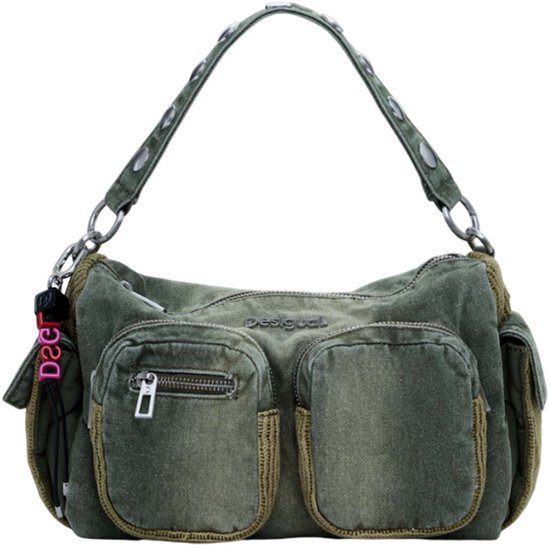 Bravo Hybrid Denim Habana Green Shoulder Bag