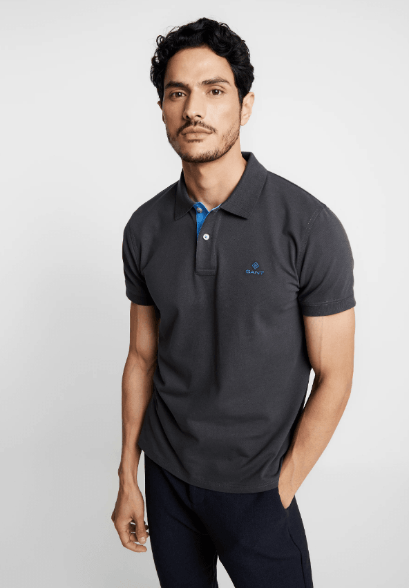 GANT CONTRAST RUGGER POLO GRY M