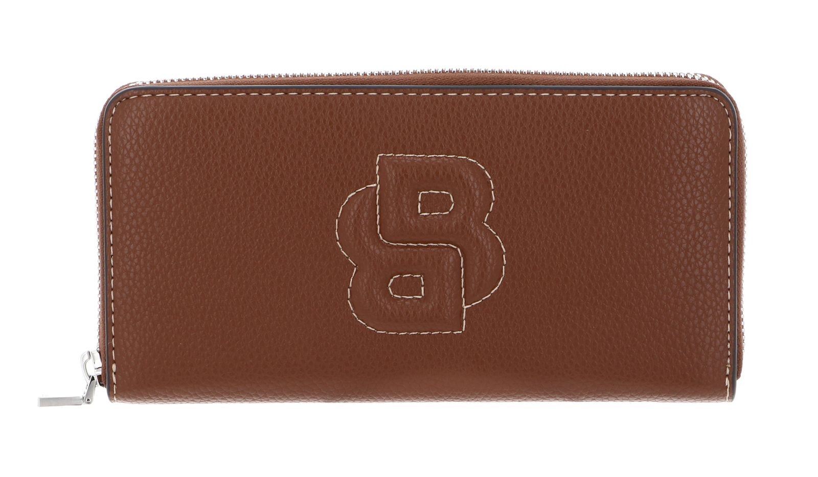 Boss Black Anett Ziparound Brown Wallet with Padded Double B Logo