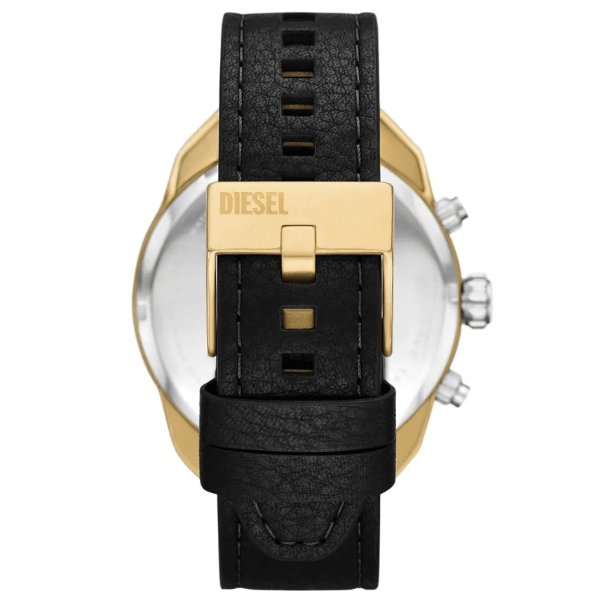 Spiked Chronograph Black Leather Men's Watch DZ4671