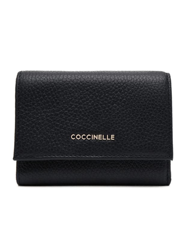 Metallic Soft Black Leather Wallet E2MW511F001