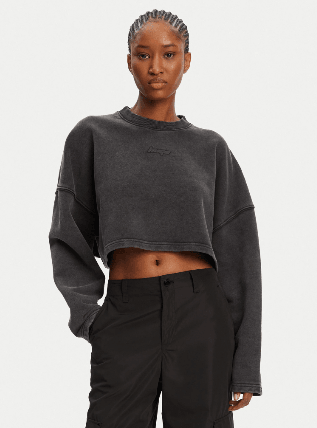 Hugo Blue Derissa Cotton Cropped Sweatshirt 10271273