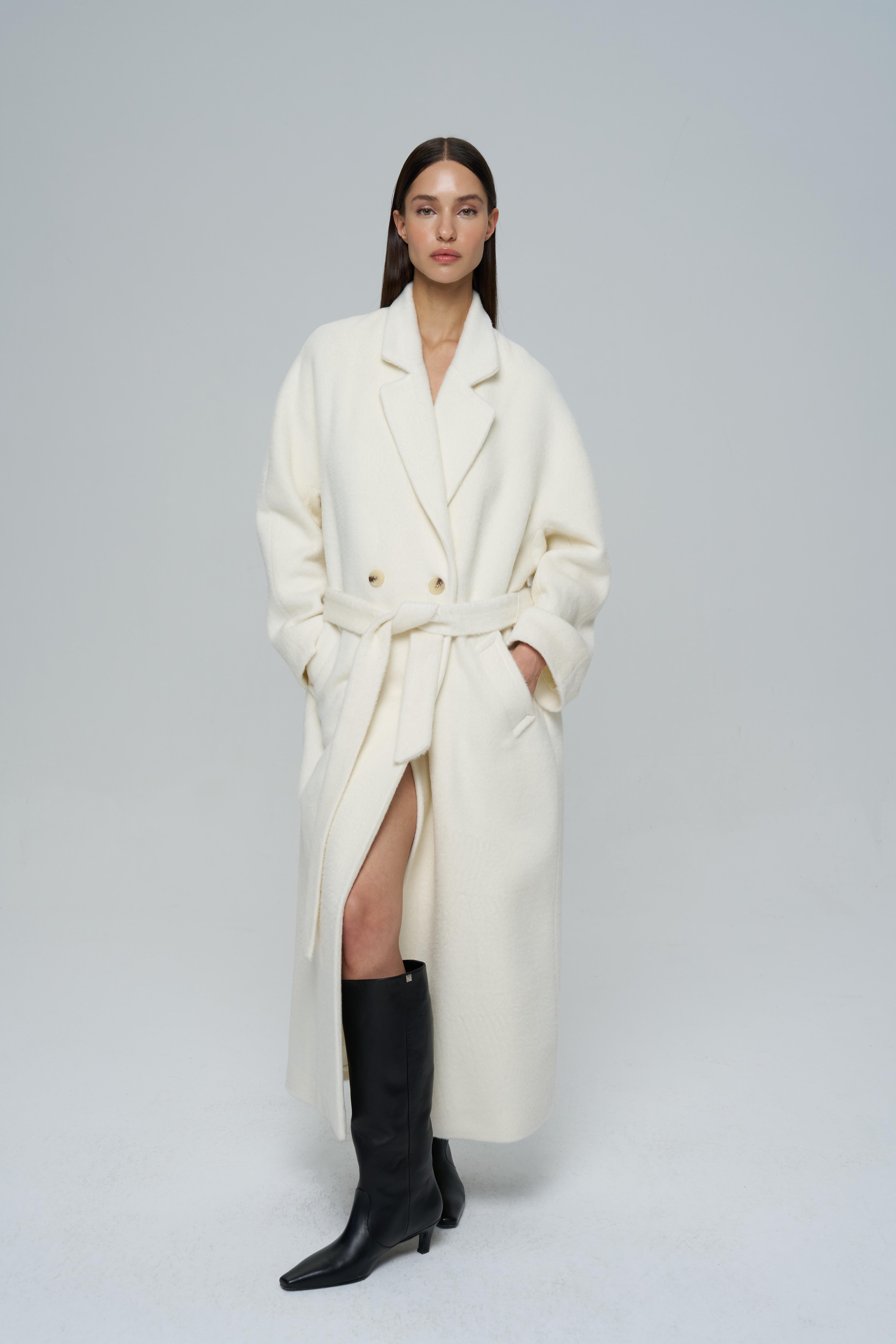Classic Alpaca Ecru Coat