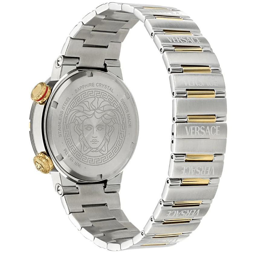 Gold Tone Metallic Grey Unisex Watch VRSCVE8G00424