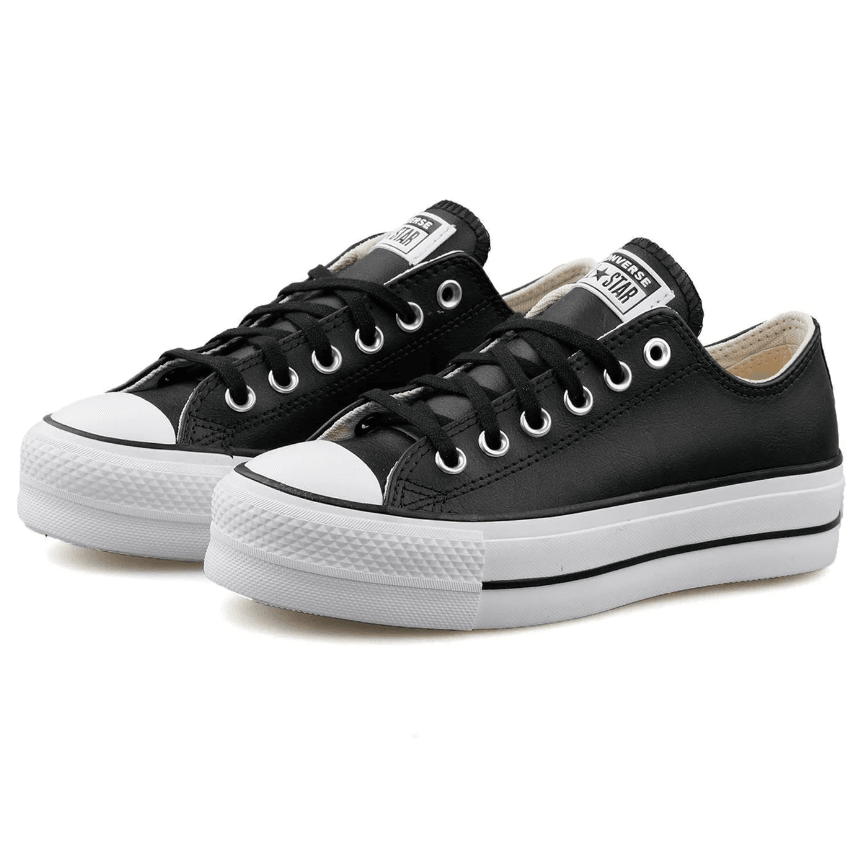 Chuck Taylor All Star Platform Leather Low Top Black Shoes