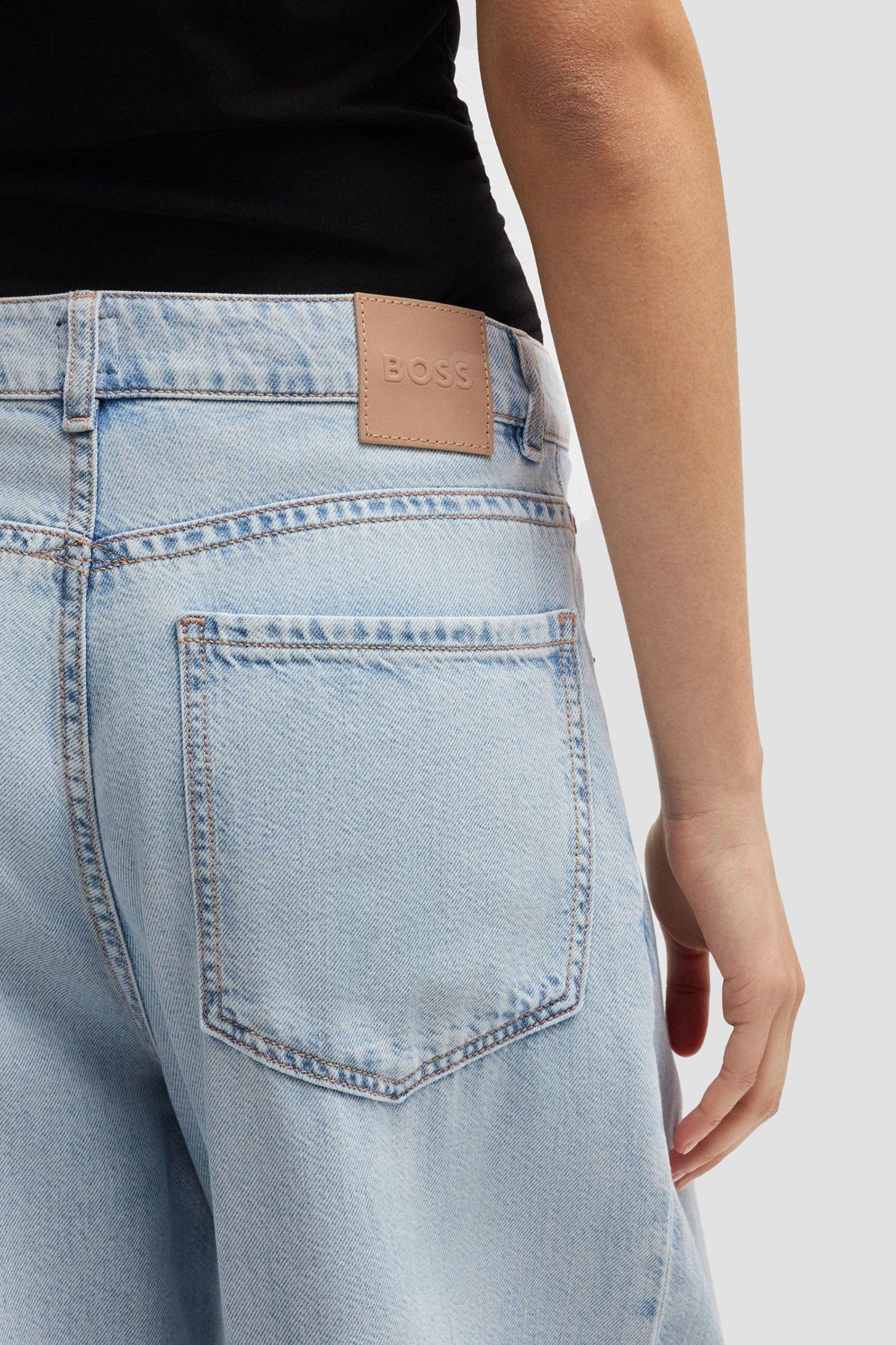 Boss Orange C Slouchy Pleated Light Pastel Blue Jeans 1027114901