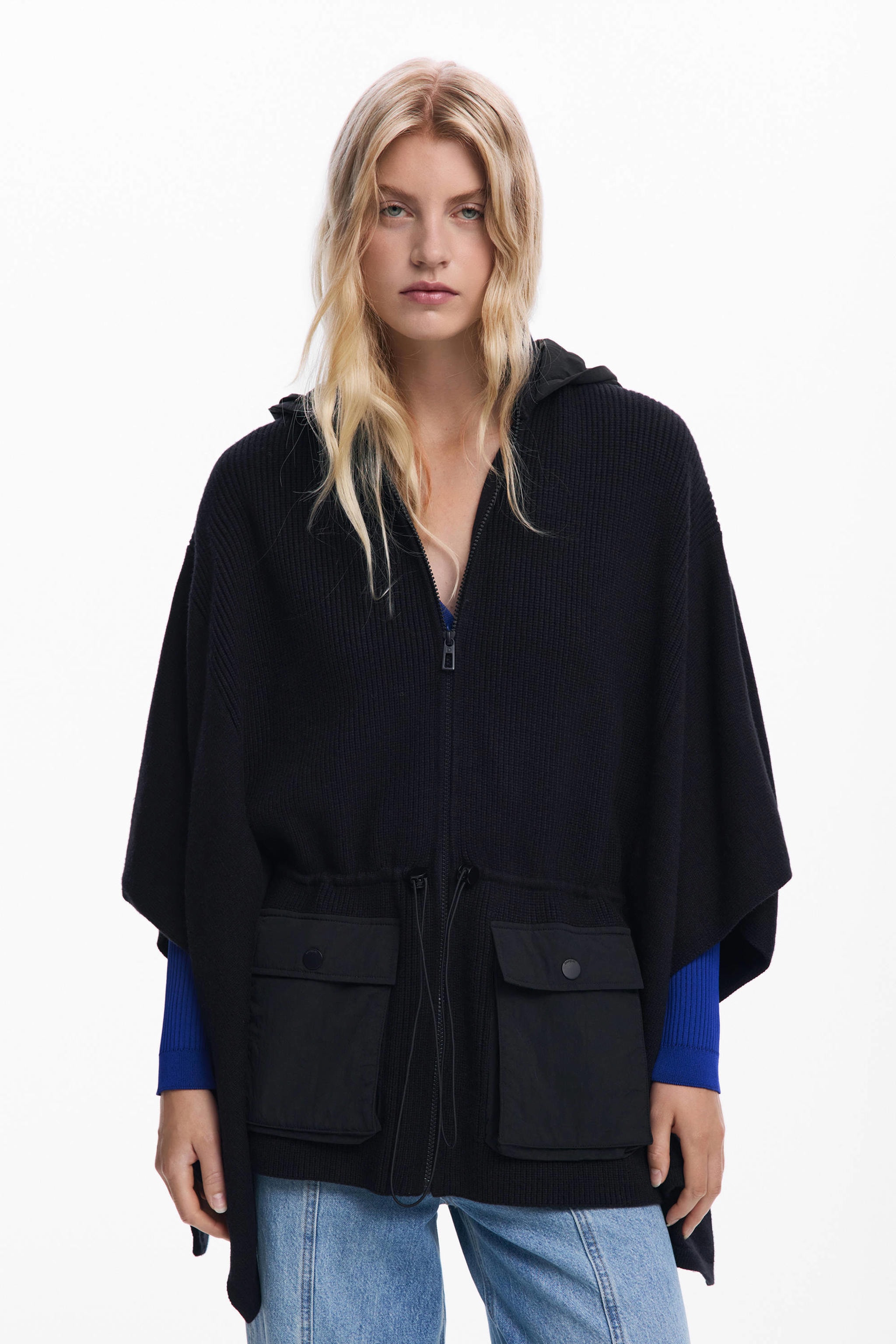 Poncho Mix Aldama My Scarves Navy Pancho 
