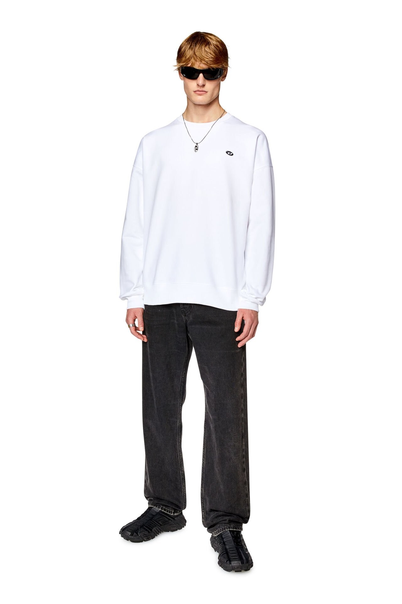 DIESEL S-ROB-DOVAL-PJ SWEAT-SHIRT WHT