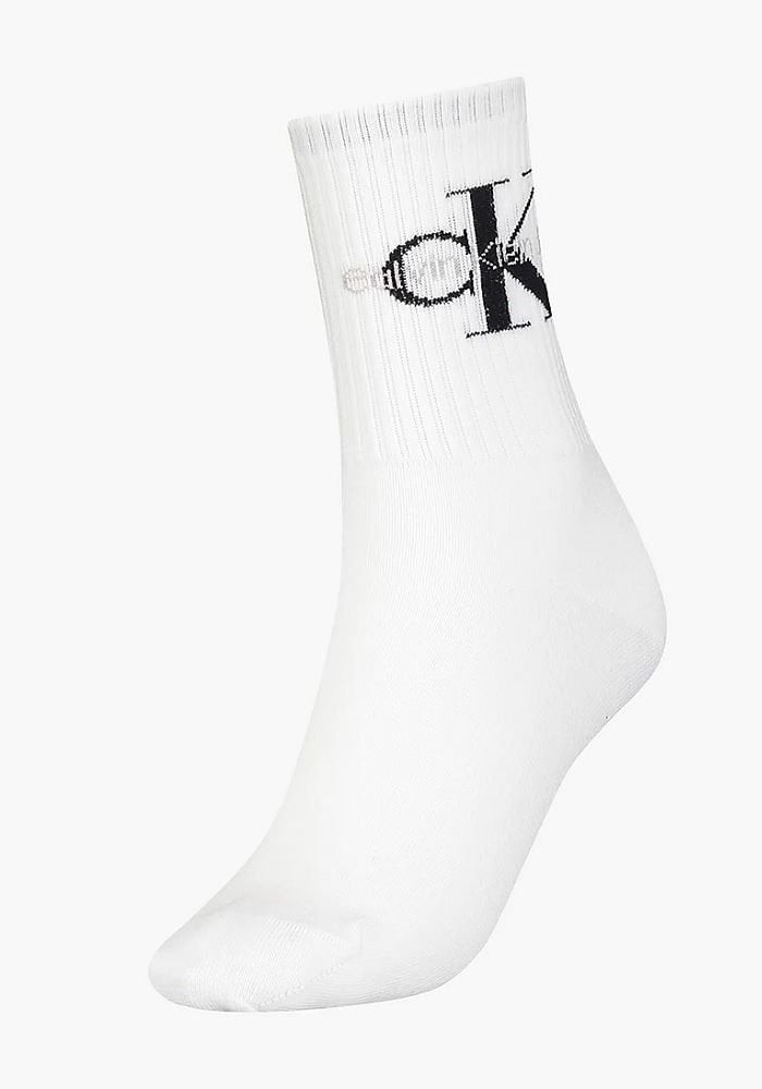 Women Socks Rib 1P White One Size