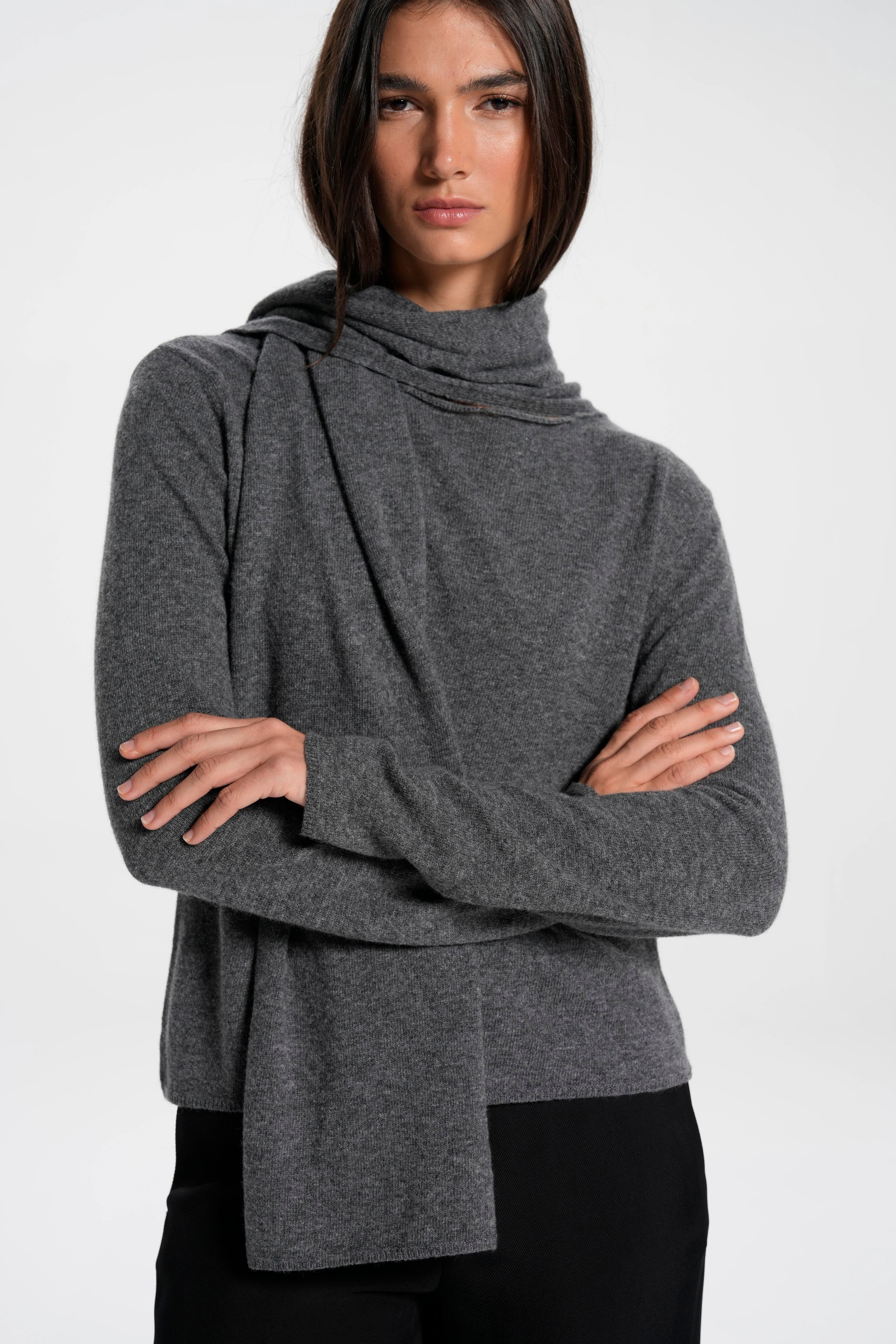 Knitwear with Scarf Detail 