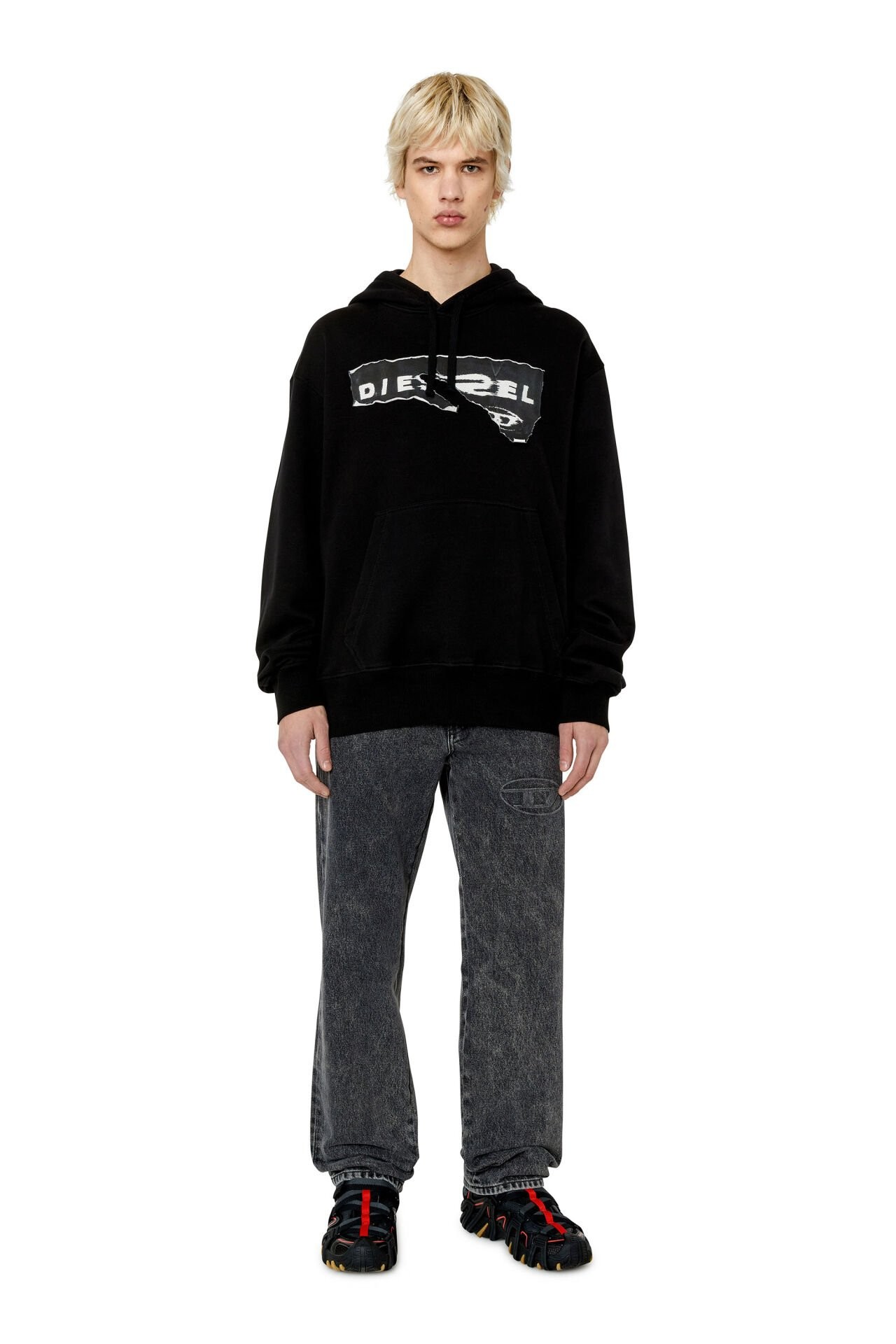 DIESEL S-MACS-HOOD-POFF FELPA BLACK S