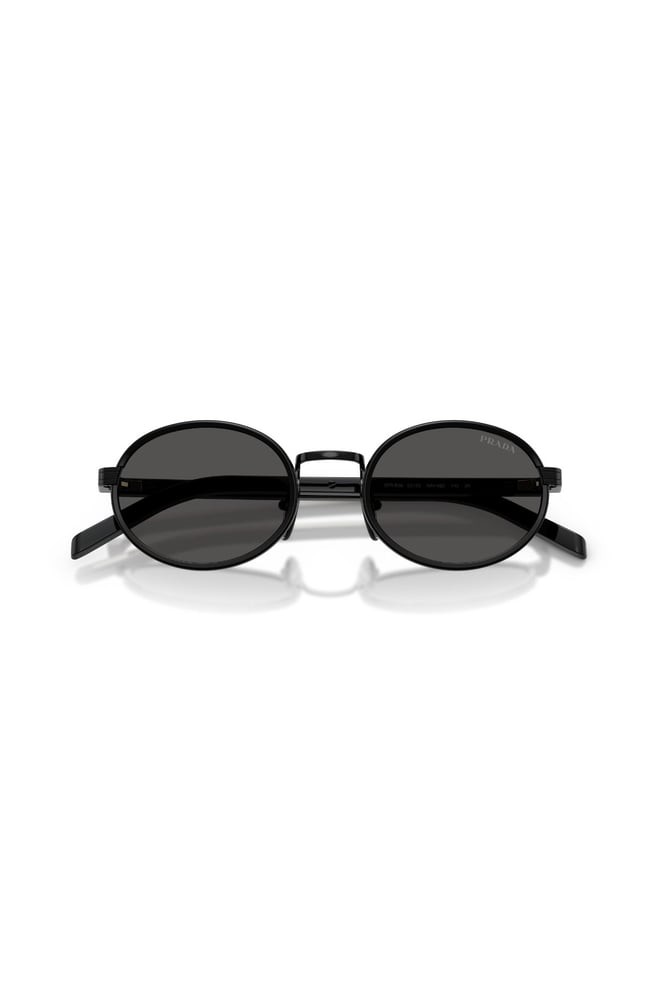 Black Metal Oval Sunglasses 0PR B56SAAV08Z52