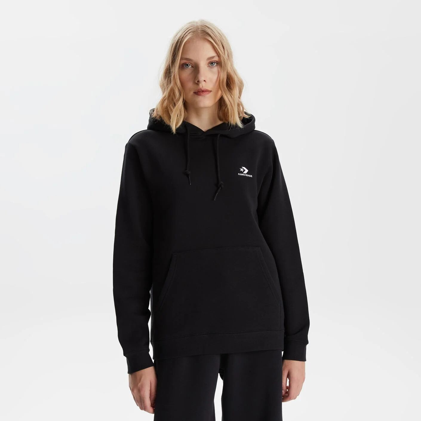 CONVERSE EMBROIDER CHVRON HOODIE BLK S