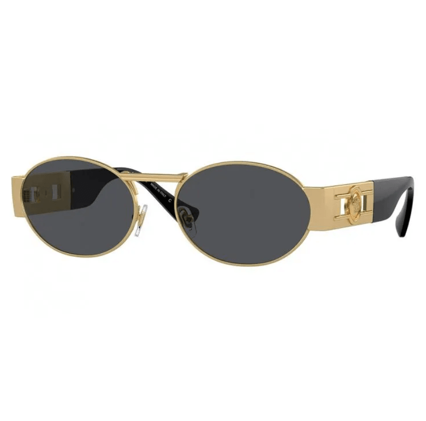 Gold Metal Oval Sunglasses 0VE226410028756