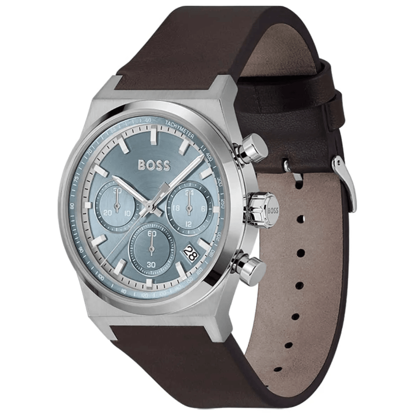 Candor Chronograph Brown Leather Men's Watch HB1514219