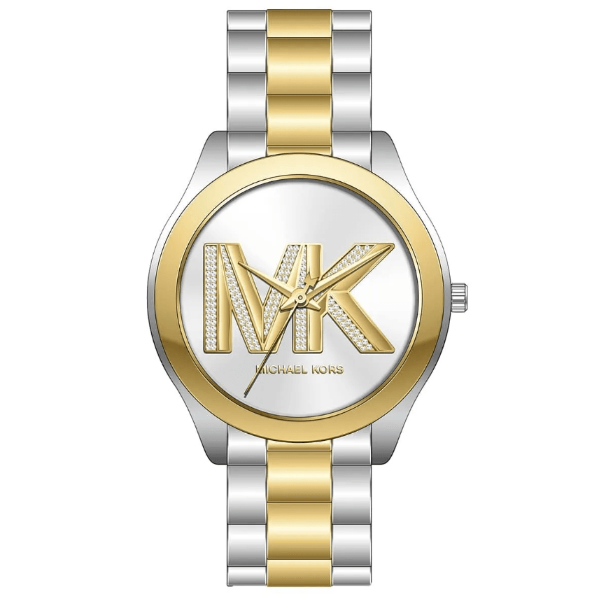 Slim Gold Silver Runway Women's Watch MK4735