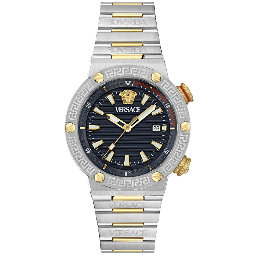 Gold Tone Metallic Grey Unisex Watch VRSCVE8G00424