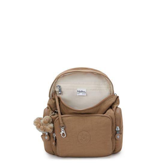City Zip Mini Early Tan Beige Backpack KPKI60467CN1