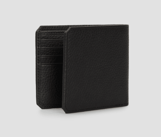 Hugo Red Nesh 8 Hard Black Leather Wallet 1023636601 
