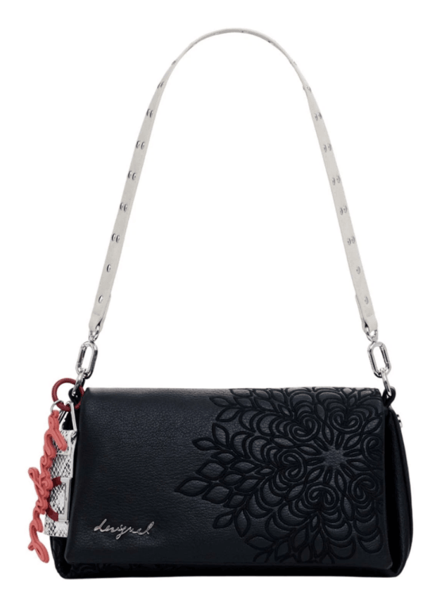Sierra Medium Flap Black Shoulder Bag 