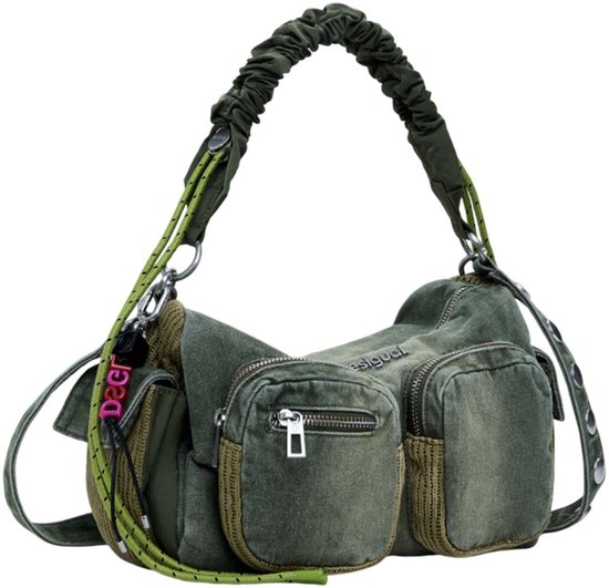 Bravo Hybrid Denim Habana Green Shoulder Bag