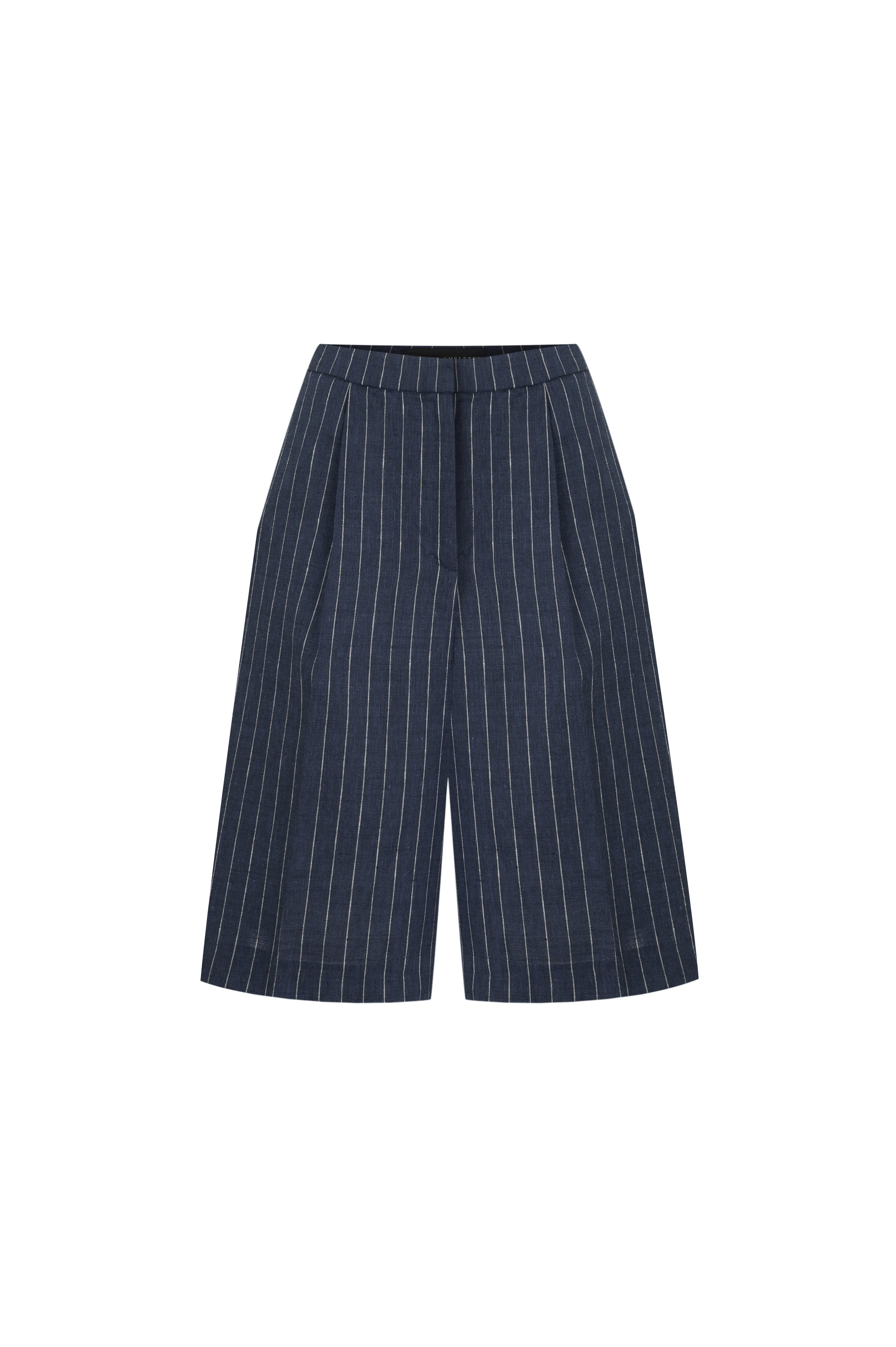 Striped Bermuda Short - Navy Blue